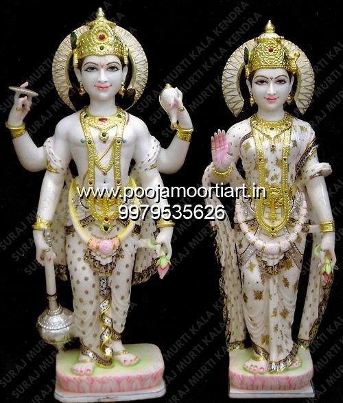 Vishnu Laxmi Marble Statue Murti Inr Piece By Jaipur Murti