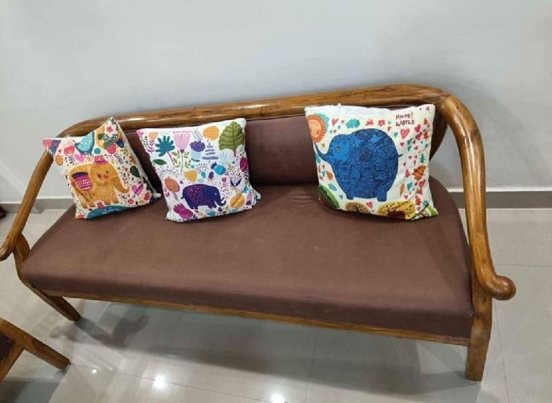 Seater Sagwan Wooden Sofa Set Pattern Plain Size X At Rs