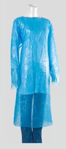 Blue Full Sleeve Plain Disposable Cpe Isolation Gown For Clinical