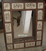 Craved beautiful tribal mirror photo frame, for Decorative