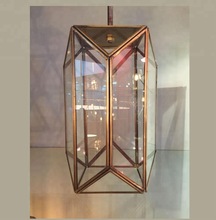 Brass/Metal Hanging Glass Lantern, for Home Decoration, Size : Customized Sizes