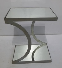 MIRRORED SIDE TABLE, Size : 46X31X57 cm