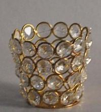Gold Crystal Candle Holder