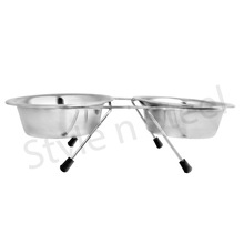 STAINLESS STEEL Double Diner Wire Stand, for Small Animals, Feature : Eco-Friendly