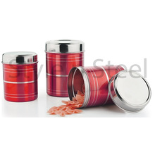 Stainless Steel Metal Unique Canister Sets, for Tableware, Feature : Eco-Friendly