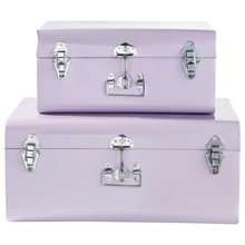 Metal Decorative storage leather trunk, for Clothing