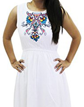 Embroidered A-line Womens Dress