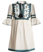 Short Sleeve embroidered cotton dress
