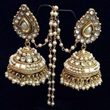 Kundan Polki Bridal earrings, Occasion : Anniversary, Engagement, Gift