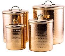 Copper Hammered Canister