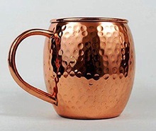 Solid Hammered Copper Mugs