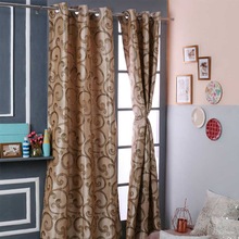 Printed Door Polyester Curtains, Color : Brown