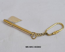 Shiny Brass Axe Key Chain