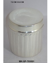 Brass Silver Plated Kitchen Container, for Sundries, Feature : Stocked