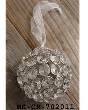 Crystal Christmas Hanging Ball, Color : Natural/ Nickel Plated