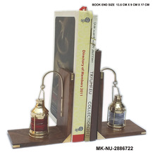 Brass/ Wood Lamp Book Ends, Style : Nautical
