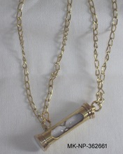 Brass/ Glass Pendant Necklace