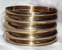 Brass Plain Look Bracelet Bangle Set