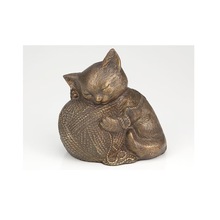 Metal cat sculpture cremation urns, for Adult, Style : American Style