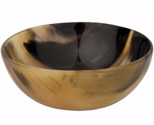 Round Shape Handmade Ox Horn Bowl, for Tableware, Feature : Eco-Friendly