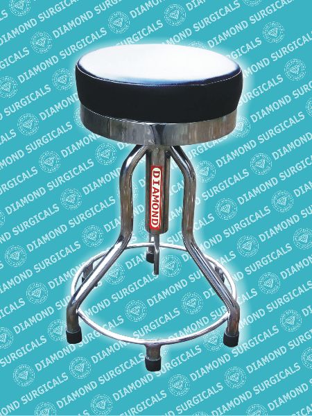 Polished Stainless Steel Patient Revolving Stool, for Hospitals, Size : 10x10x8Inch