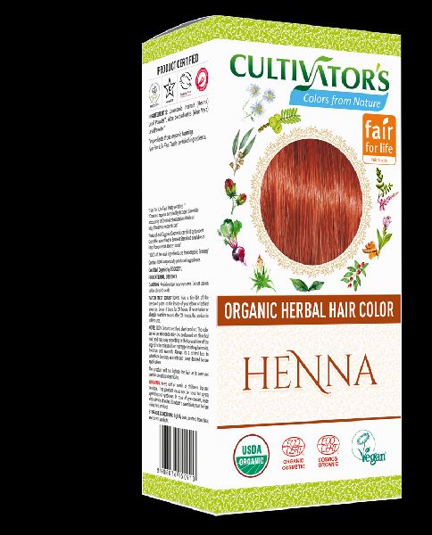 Organic Herbal Hair Color Henna Certification : Vegan And Non GMO INR