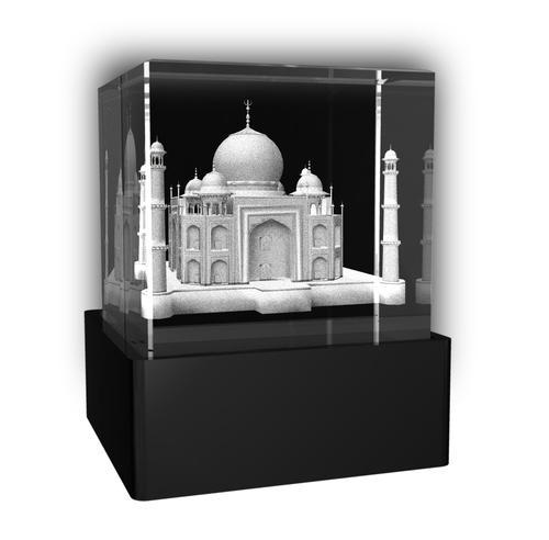 Tajmahal Paper Weight Crystal Cube, Size : 6x6x6 cm