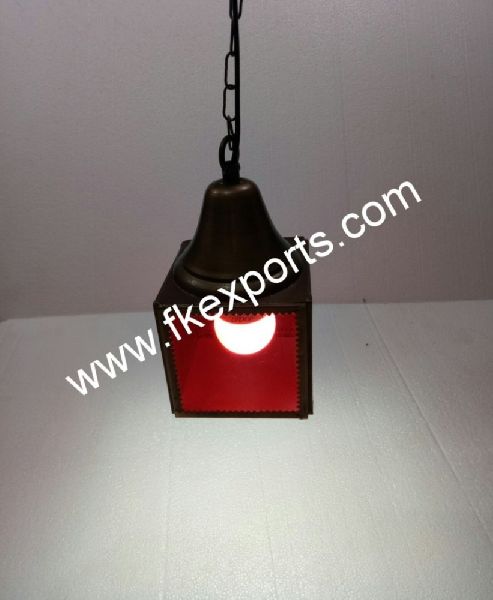 Iron with Glass Bell Shape Hanging Lamp, Feature : Eco-friendly
