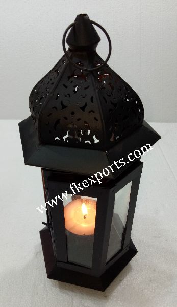 Black Color Small Table Top Moroccan Lantern