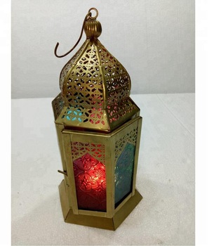 Colored Glasses Small Moroccan Lantern, Style : Modern