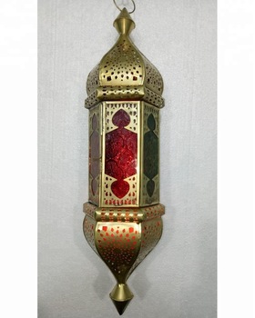 Customized Colored Glasses Moroccan Lantern, Style : Modern