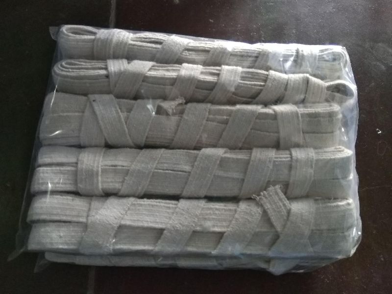 Grey Braided cotton elastic tape, for Making Garments, Pattern : Plain