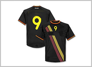 100% Polyester Belgium black soccer jersey, Size : XL