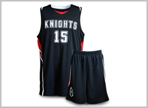 Black custom basketball uniform