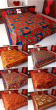 Kantha Embroidered Printed Cotton vintage Bedsheets