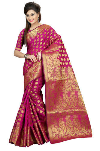 Printed banarasi silk sarees, Feature : Anti-Wrinkle, Easy Wash