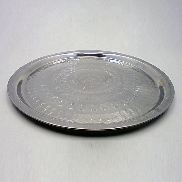 Round Metal serving plate, Size : 59 59 3 cm