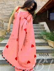 A Red Trendy Function Wear Cotton Chanderi Saree