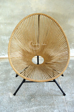 Cream Color Beautiful Vintage Style Cane Round Chair