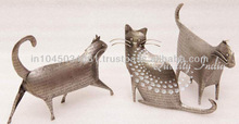 Metallic Decorative Cat Figurine