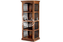 Wooden Side Gris Design Narrow Book Display Rack