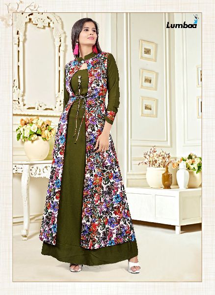Printed Best Collection Gown, Size : XL, XXL