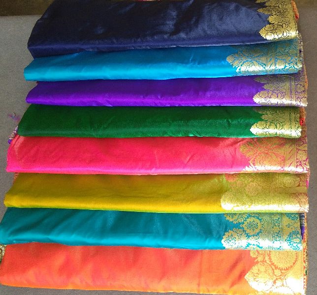 Banarasi Plain Silk Saree, Occasion : Party Wear, Festive Wear