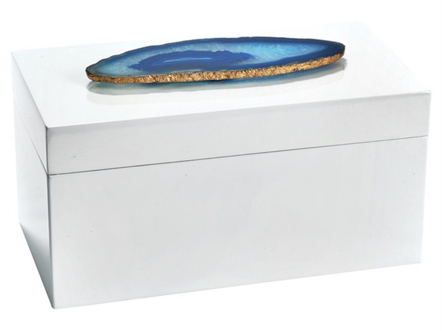 Gems Stone Agate Lacquered Box, Shape : Rectangular