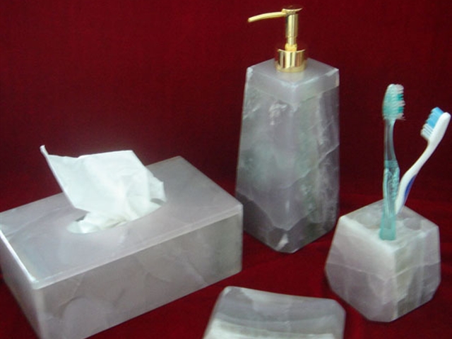 White Onyx Bathroom Set, for Home, Hotel Etc., Feature : Light Weight