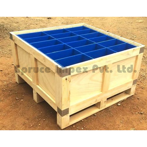 Pinewood Box With Honeycomb Partition, Capacity : 18 Bottles