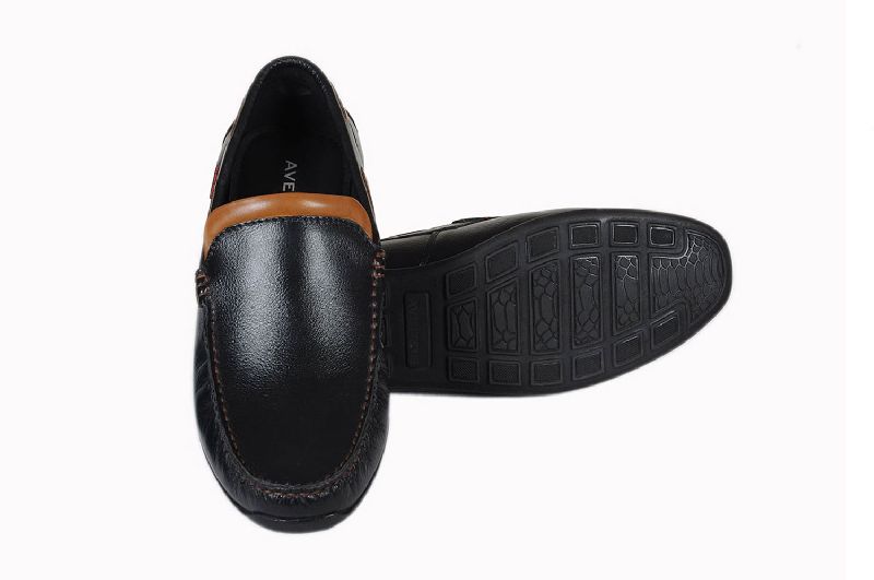 black Casual Slip-on Leather Shoes