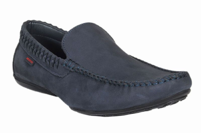 NAVY BLUE Mens Casual Slip-on Leather Shoes