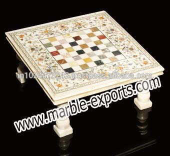 White stone marble Inlay table top