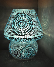 Beauteous Jaipuri Paint Designer Glass Table Lamp